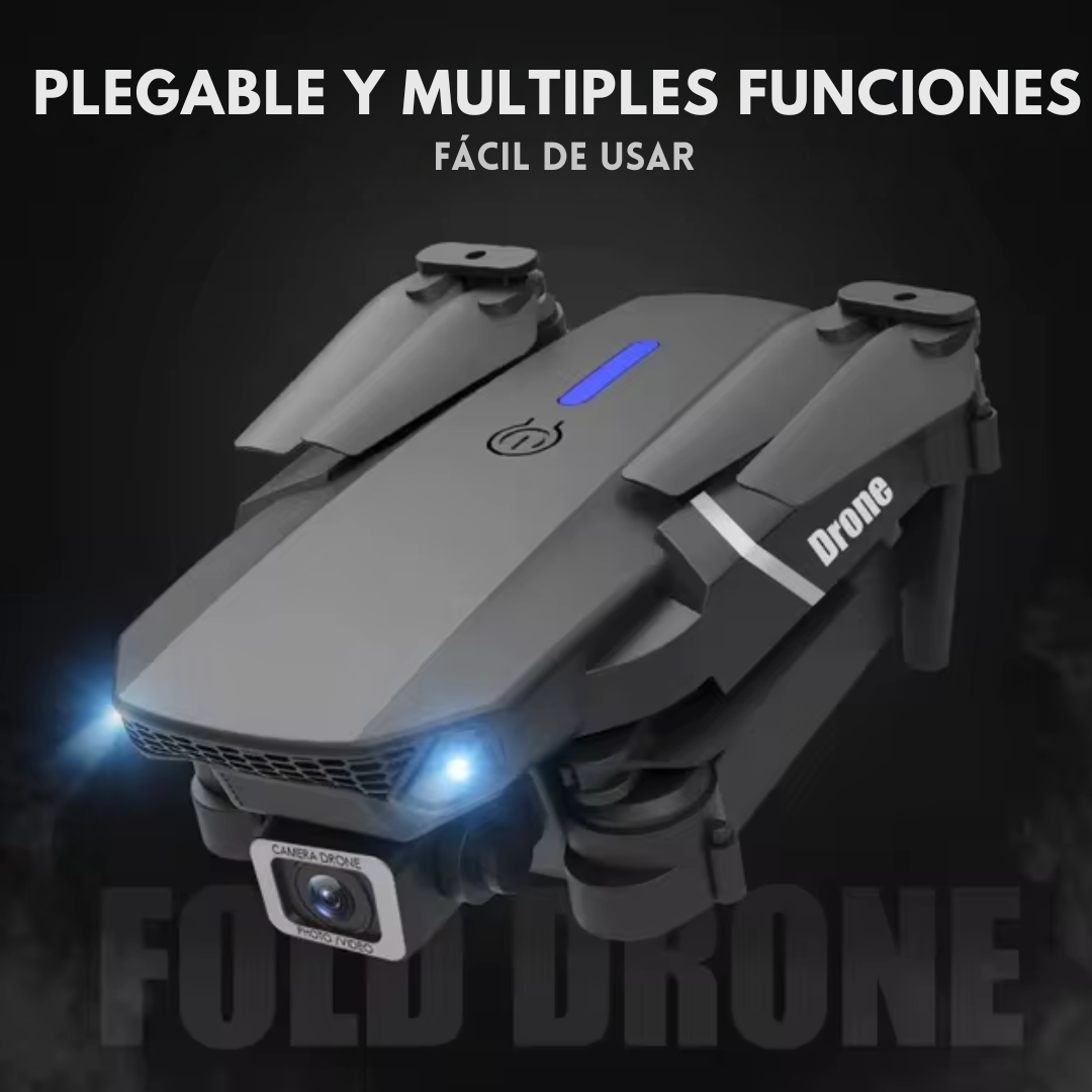 Dron E88 Pro con Cámara 4K , GPS , Wifi FPV, Plegable, Giro 360° y Altitud Hold.
